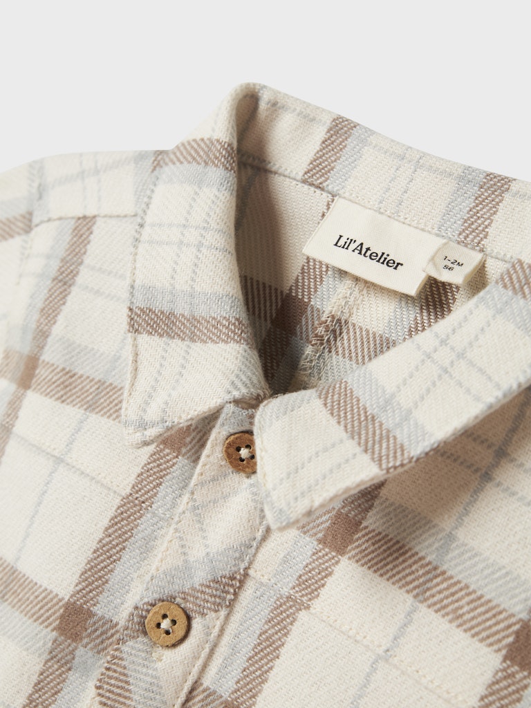 LIL' ATELIER / OTIS LØS SKJORTEJAKKE BABY - TURTLEDOVE