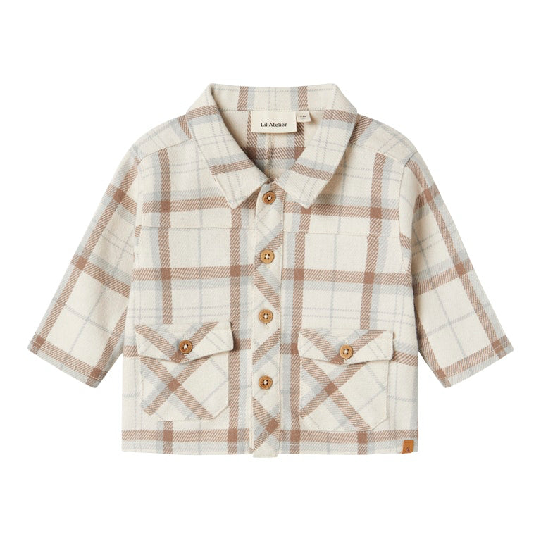 LIL' ATELIER / OTIS LØS SKJORTEJAKKE BABY - TURTLEDOVE