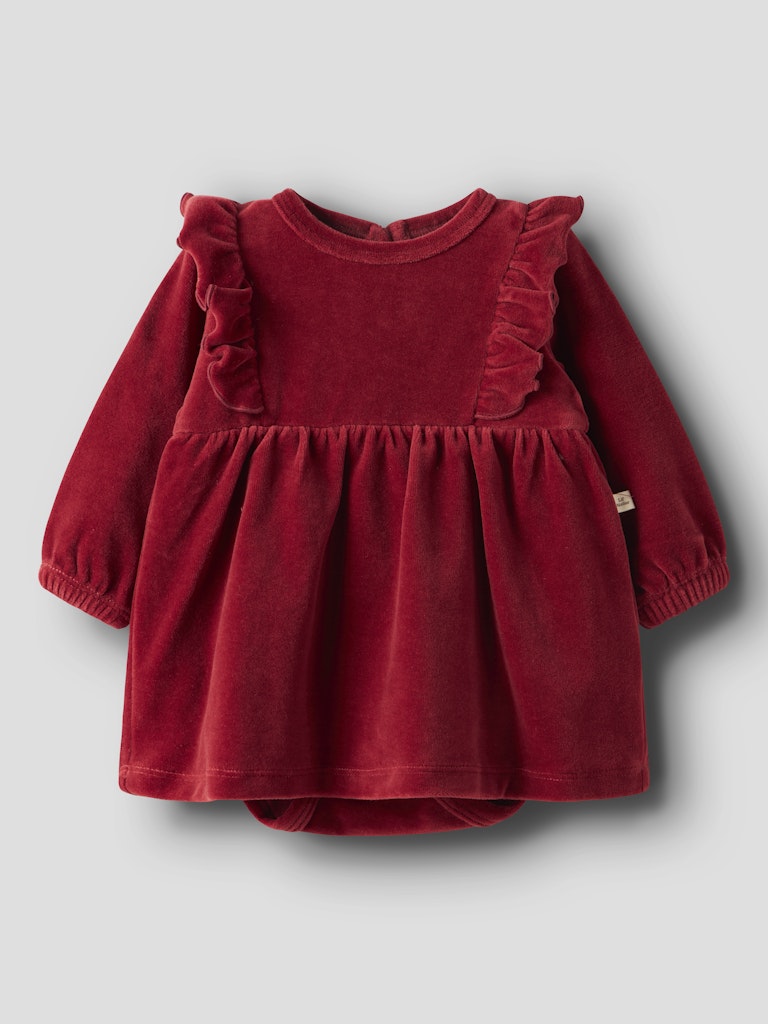 LIL' ATELIER / SAGA LANGÆRMET BODYKJOLE – RED DAHLIA