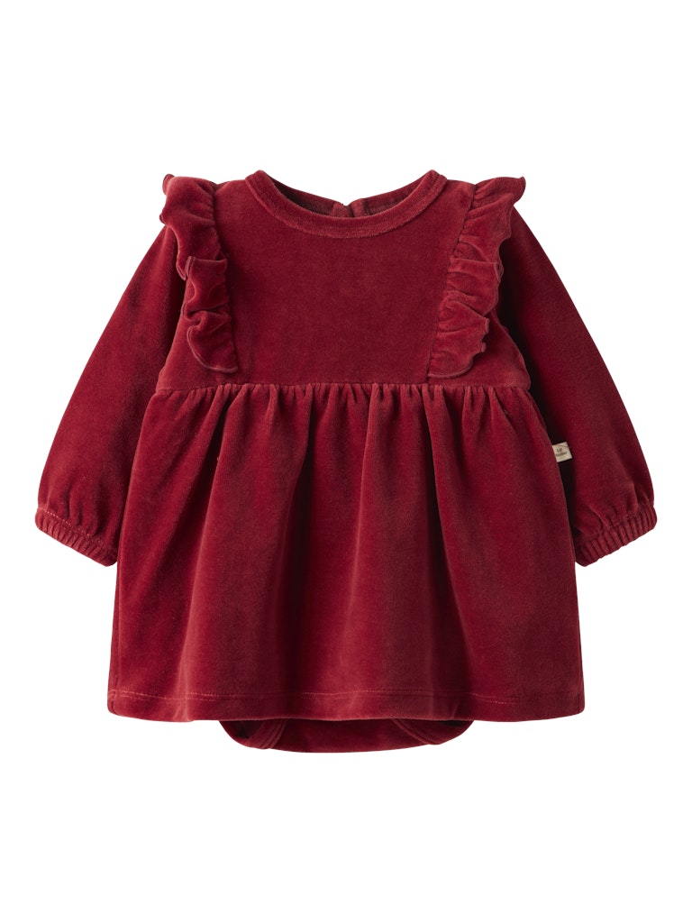 LIL' ATELIER / SAGA LANGÆRMET BODYKJOLE – RED DAHLIA