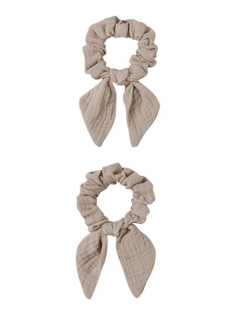 LIL' ATELIER / 2- PAK LOUISE SCRUNCHIE - OXFORD TAN