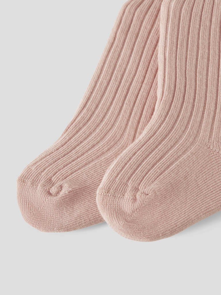 LIL' ATELIER / STRØMPEBUKER I RIB TIL BABY - CAMEO ROSE