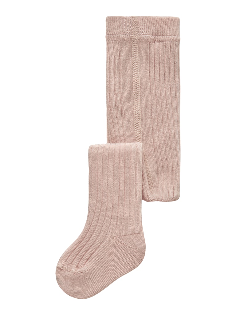 LIL' ATELIER / STRØMPEBUKER I RIB TIL BABY - CAMEO ROSE
