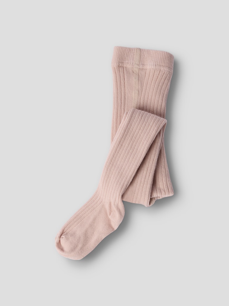 LIL' ATELIER / STRØMPER I RIB - CAMEO ROSE