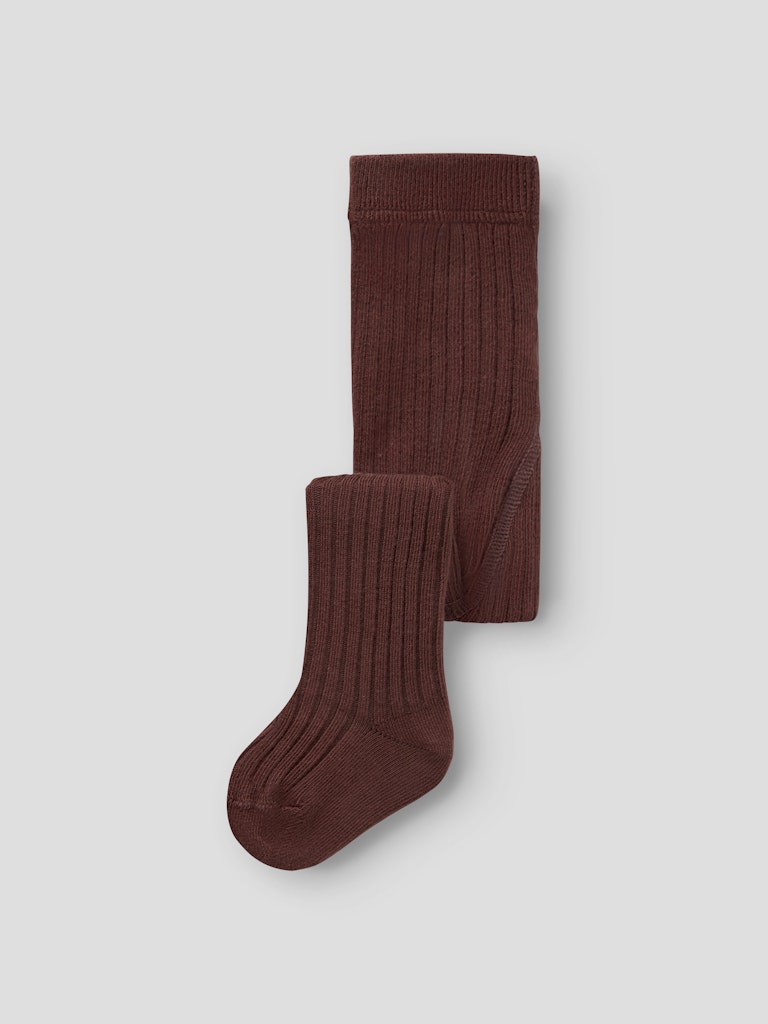 LIL' ATELIER / STRØMPEBUKER I RIB TIL BABY - HOT CHOCOLATE