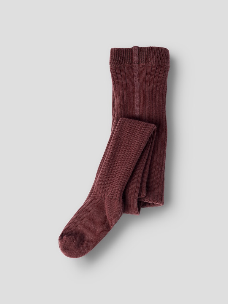 LIL' ATELIER / STRØMPER I RIB - HOT CHOCOLATE