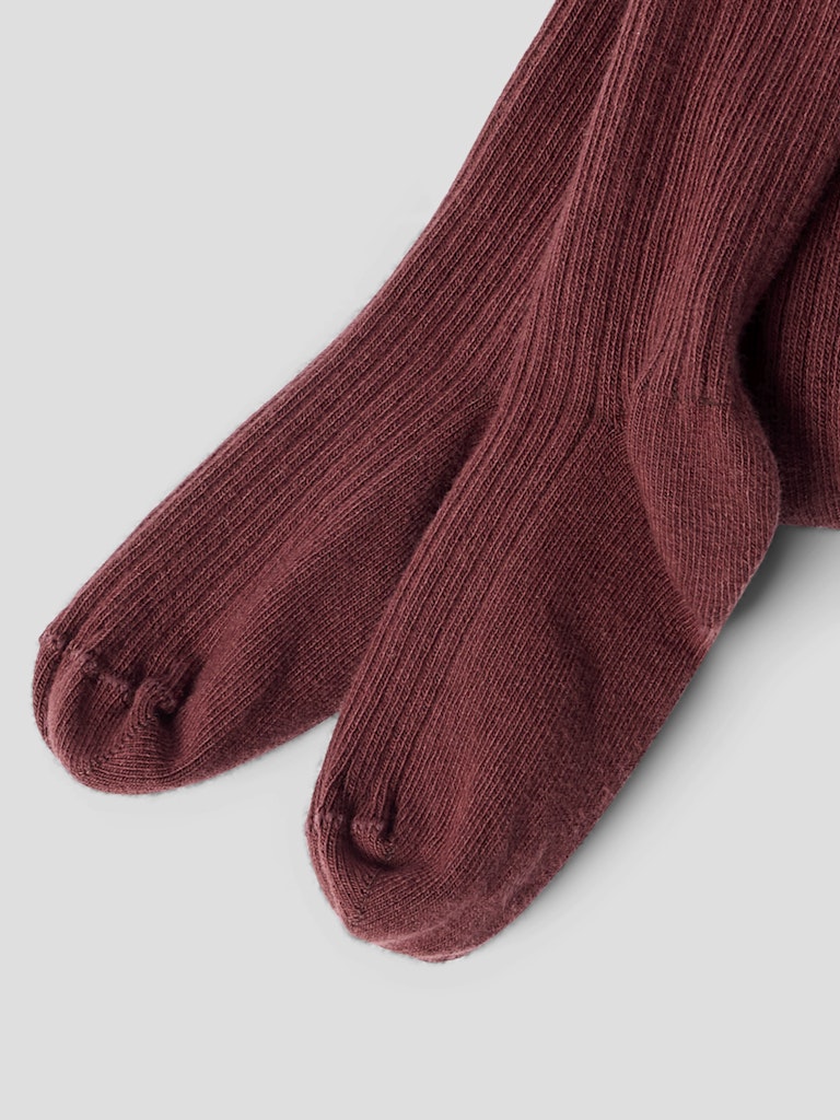 LIL' ATELIER / STRØMPER I RIB - HOT CHOCOLATE