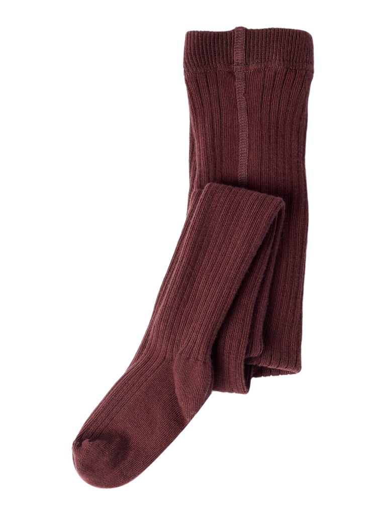 LIL' ATELIER / STRØMPER I RIB - HOT CHOCOLATE