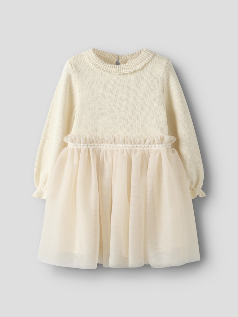LIL’ ATELIER / SARINA LS STRIK KJOLE – PISTACHIO SHELL