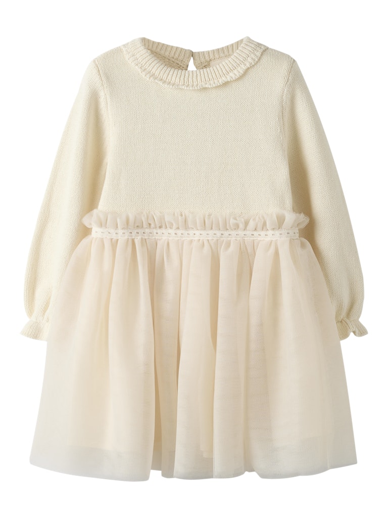 LIL’ ATELIER / SARINA LS STRIK KJOLE – PISTACHIO SHELL