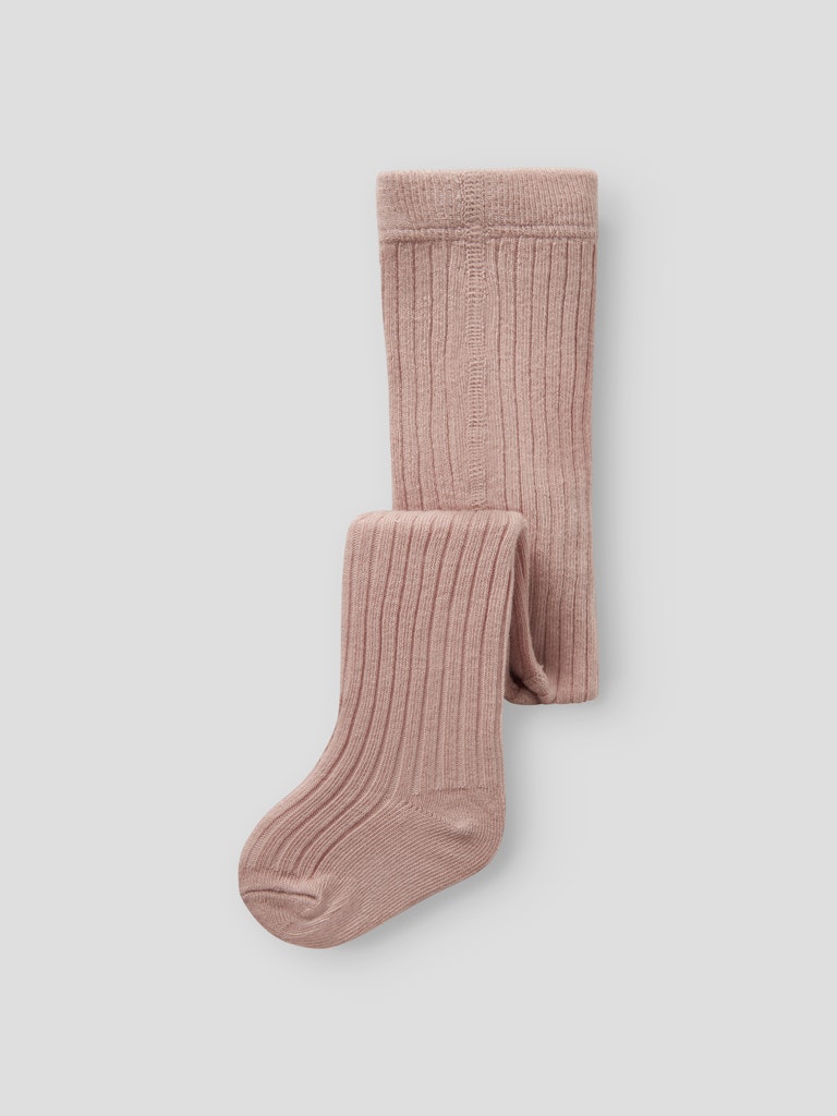 LIL' ATELIER / STRØMPEBUKER I RIB TIL BABY - MISTY ROSE