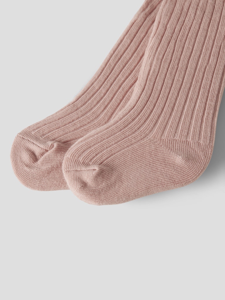 LIL' ATELIER / STRØMPEBUKER I RIB TIL BABY - MISTY ROSE
