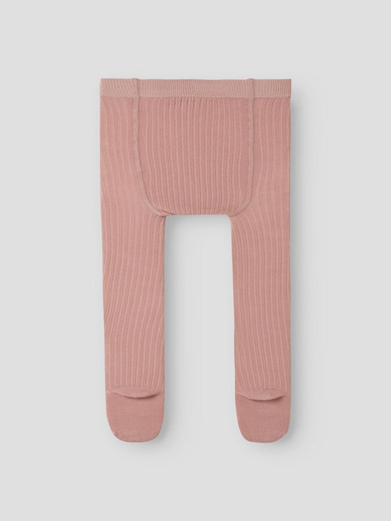LIL' ATELIER / STRØMPER I RIB - MISTY ROSE