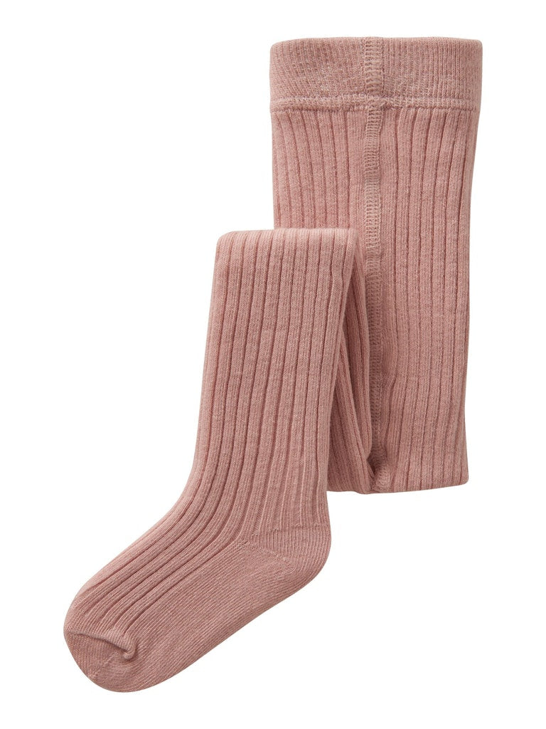 LIL' ATELIER / STRØMPER I RIB - MISTY ROSE