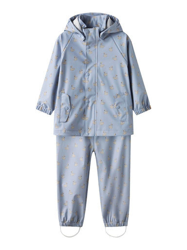LIL’ ATELIER / LADRY10 RAIN SET AOP FO - ZEN BLUE SWAN - Mini Monde Copenhagen