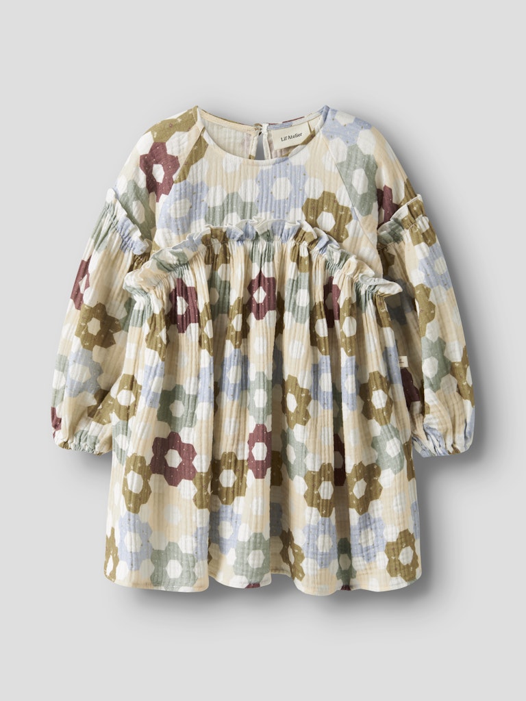 LIL’ ATELIER / TALIA LS LØS KJOLE – COCONUT MILK