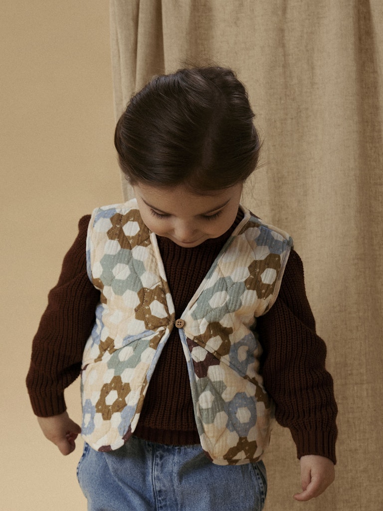 LIL’ ATELIER / TALIA QUILTET VEST  – COCONUT MILK