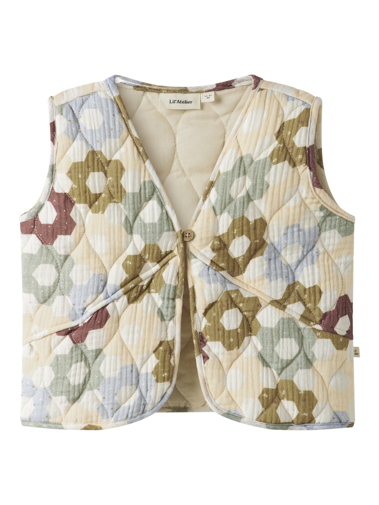 LIL’ ATELIER / TALIA QUILTET VEST  – COCONUT MILK