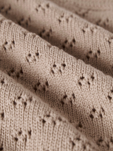 LIL’ ATELIER / NILIO STRIKKET BABYTÆPPE – OXFORD TAN MELANGE - Mini Monde Copenhagen