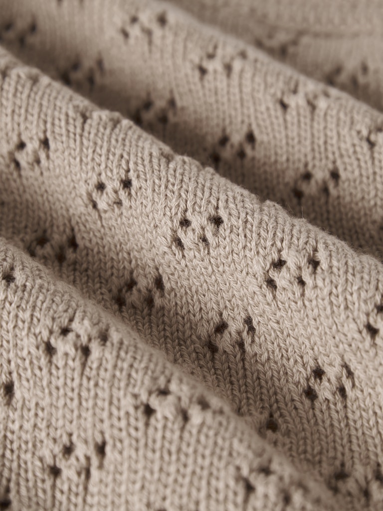 LIL’ ATELIER / NILIO STRIKKET BABYTÆPPE – OXFORD TAN MELANGE - Mini Monde Copenhagen