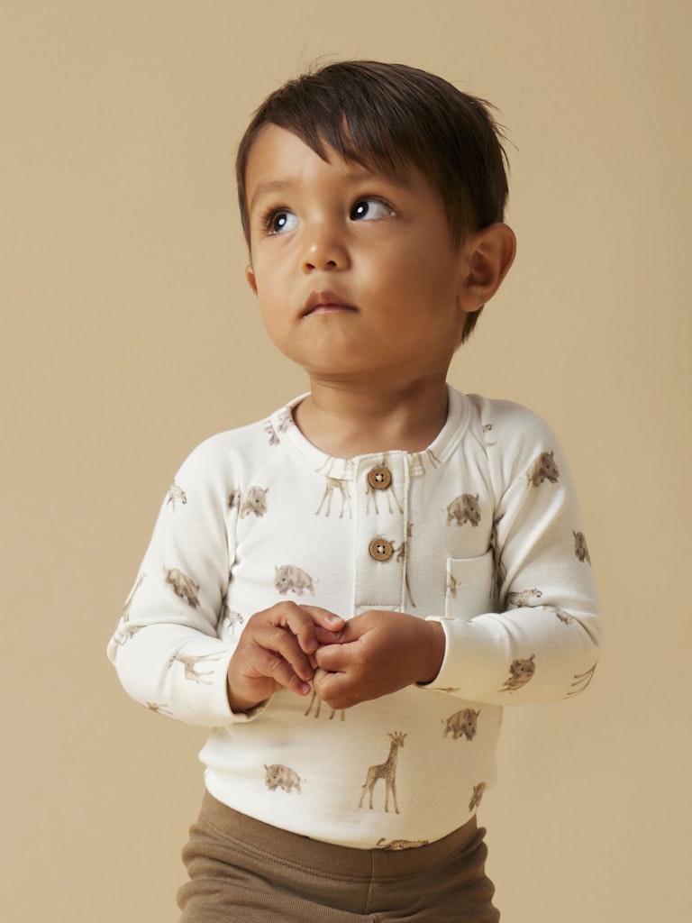 LIL' ATELIER / GAYO LS BODYSTOCKING - ANIMALS AFRICAN