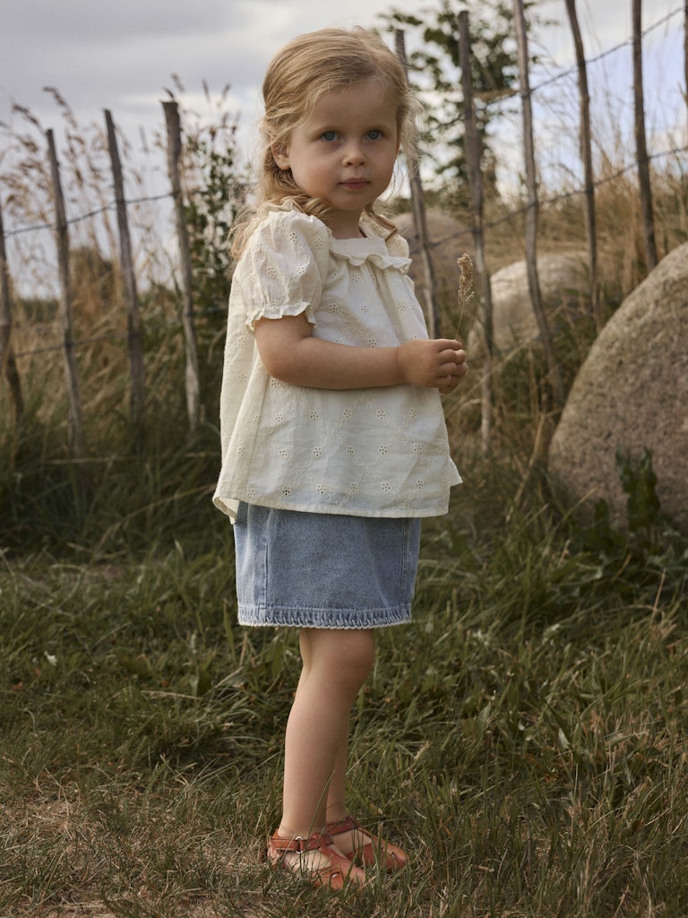 LIL' ATELIER / HOSA SS LØS SKJORTE - COCONUT MILK