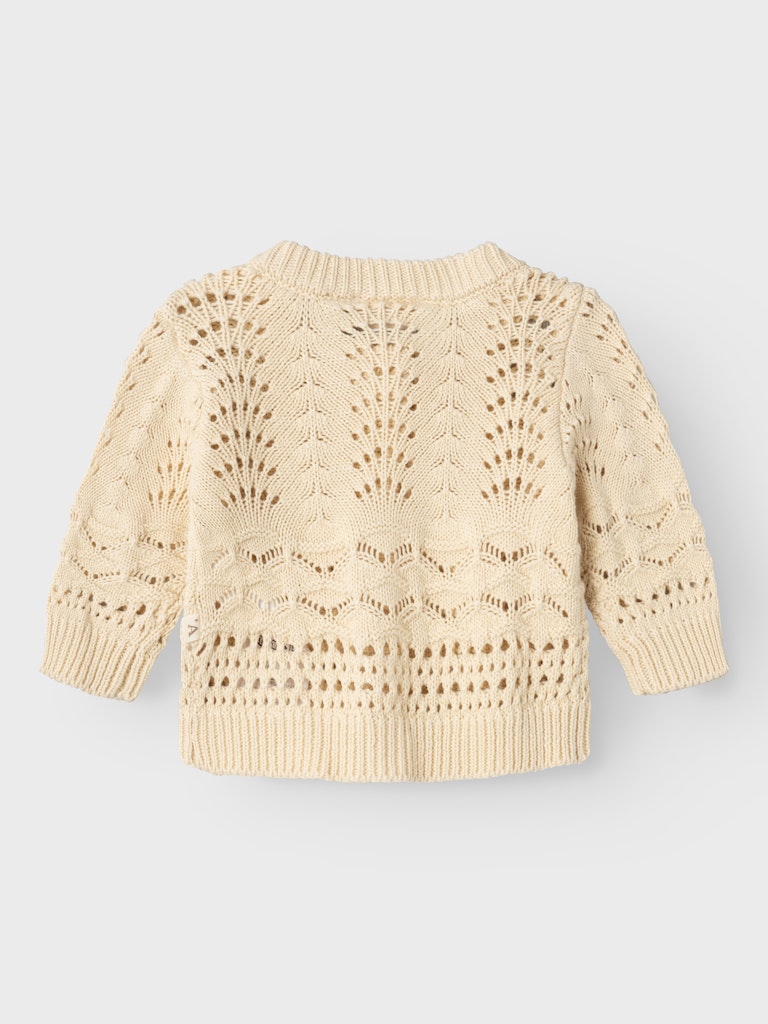 LIL' ATELIER / LALE STRIK CARDIGAN - BLEACHED SAND