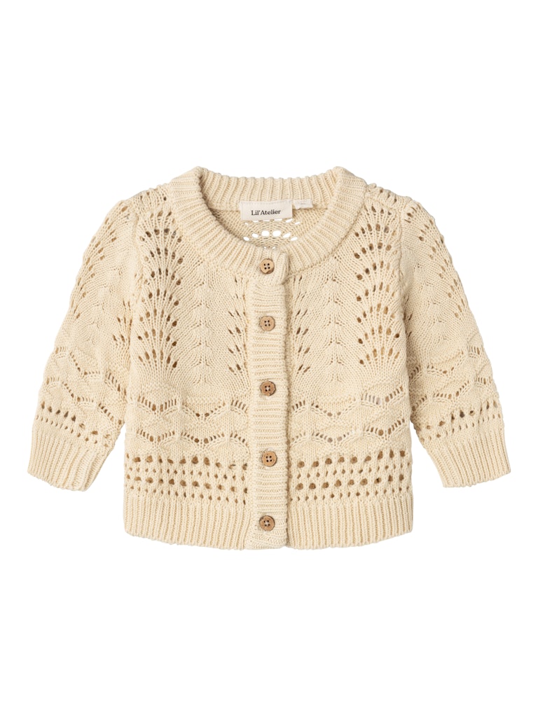 LIL' ATELIER / LALE STRIK CARDIGAN - BLEACHED SAND