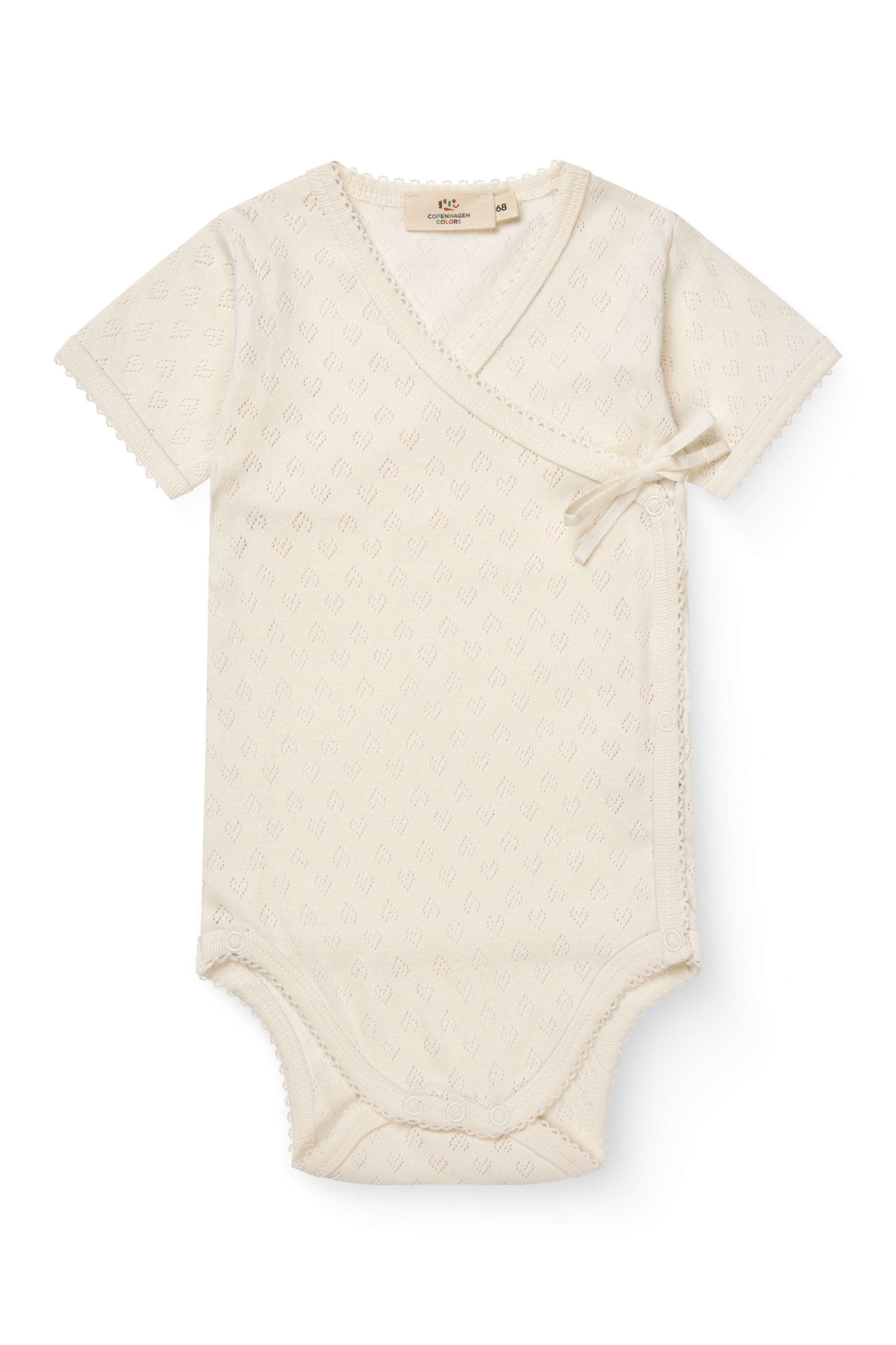 COPENHAGEN COLORS / POINTELLE CROSSOVER SS BODYSTOCKING - CREAM - Mini Monde Copenhagen