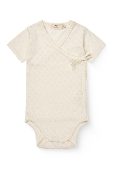 COPENHAGEN COLORS / POINTELLE CROSSOVER SS BODYSTOCKING - CREAM - Mini Monde Copenhagen