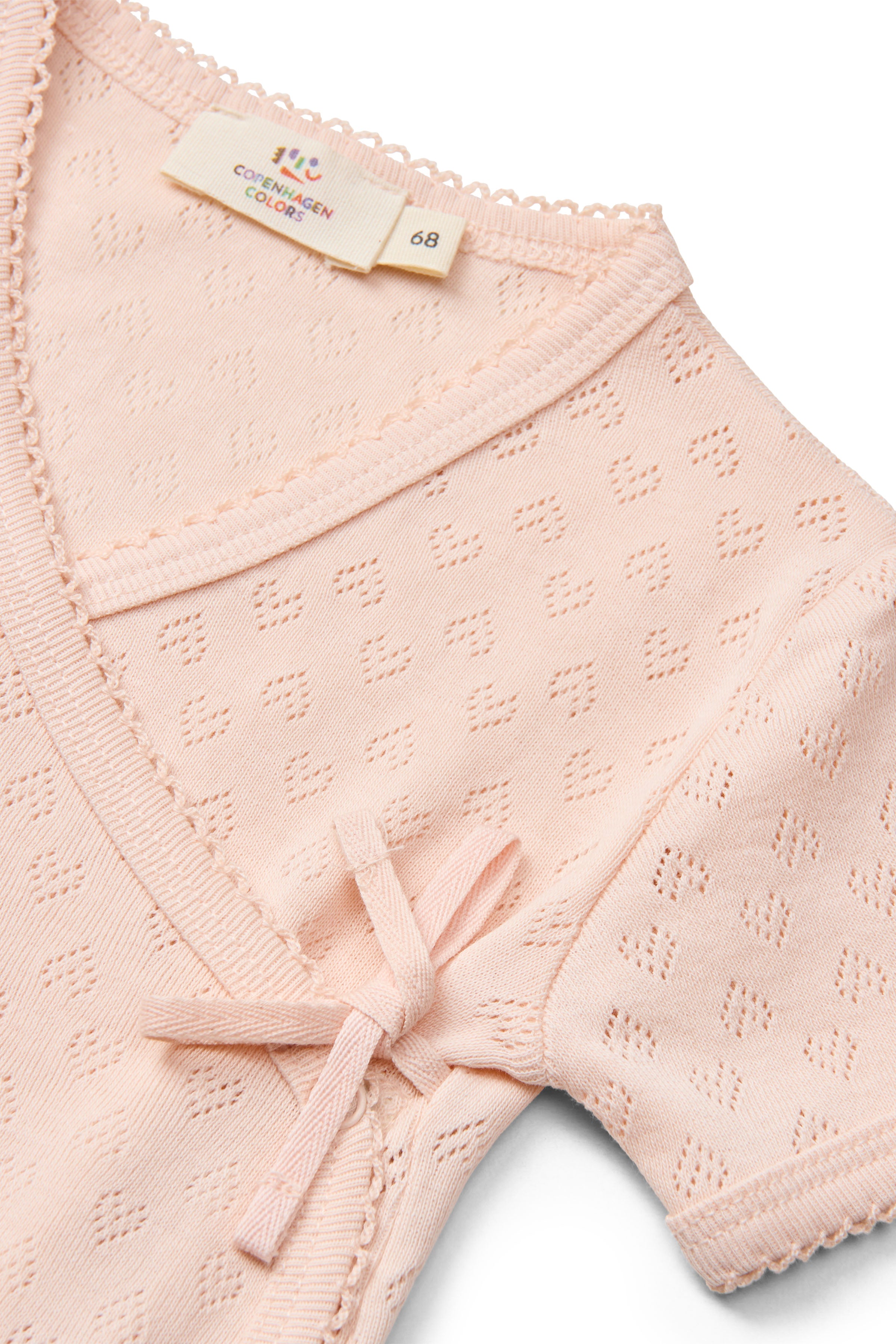 COPENHAGEN COLORS / POINTELLE CROSSOVER SS BODYSTOCKING - DUSTY ROSE - Mini Monde Copenhagen