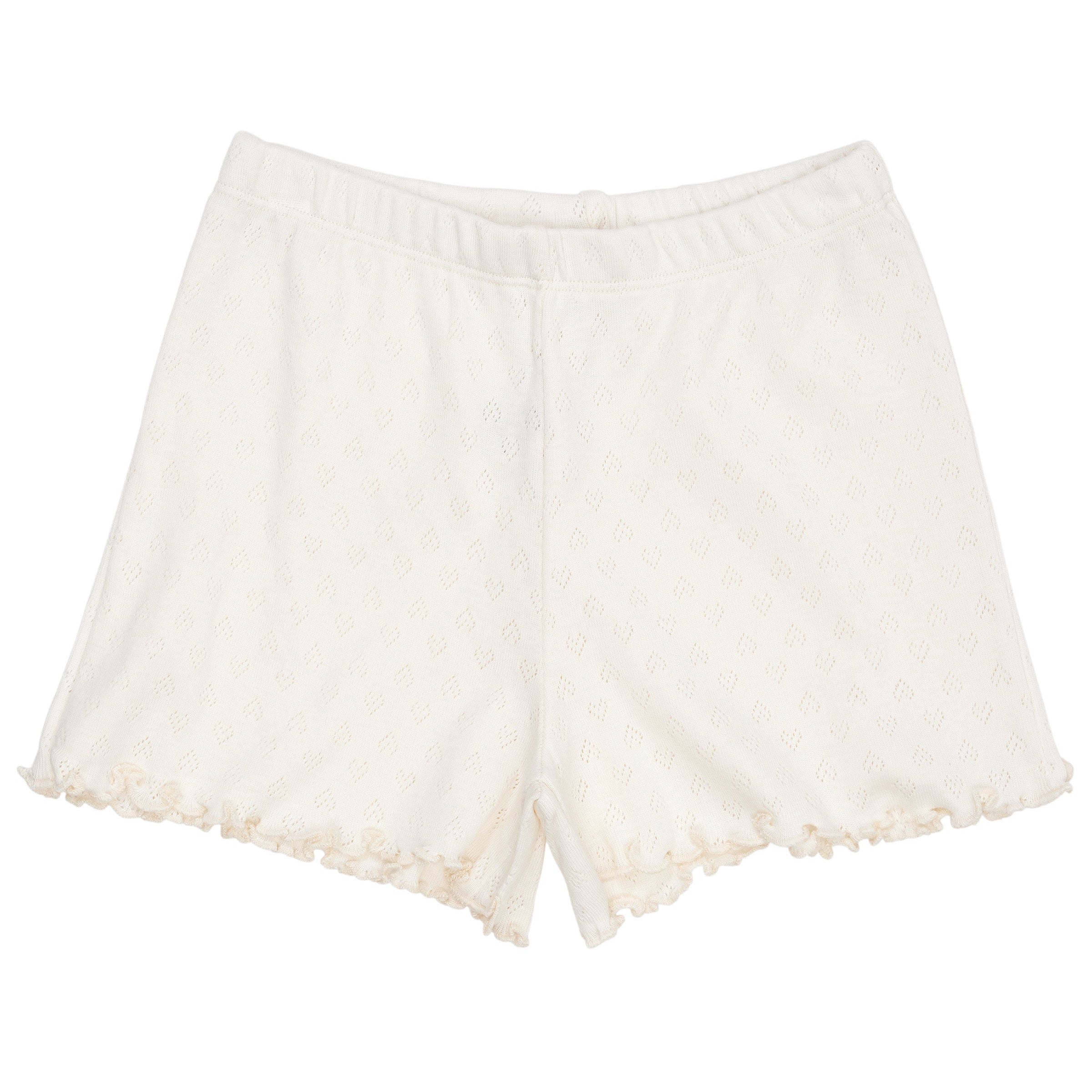 COPENHAGEN COLORS / POINTELLE HEART SHORTS - CREME - Mini Monde Copenhagen