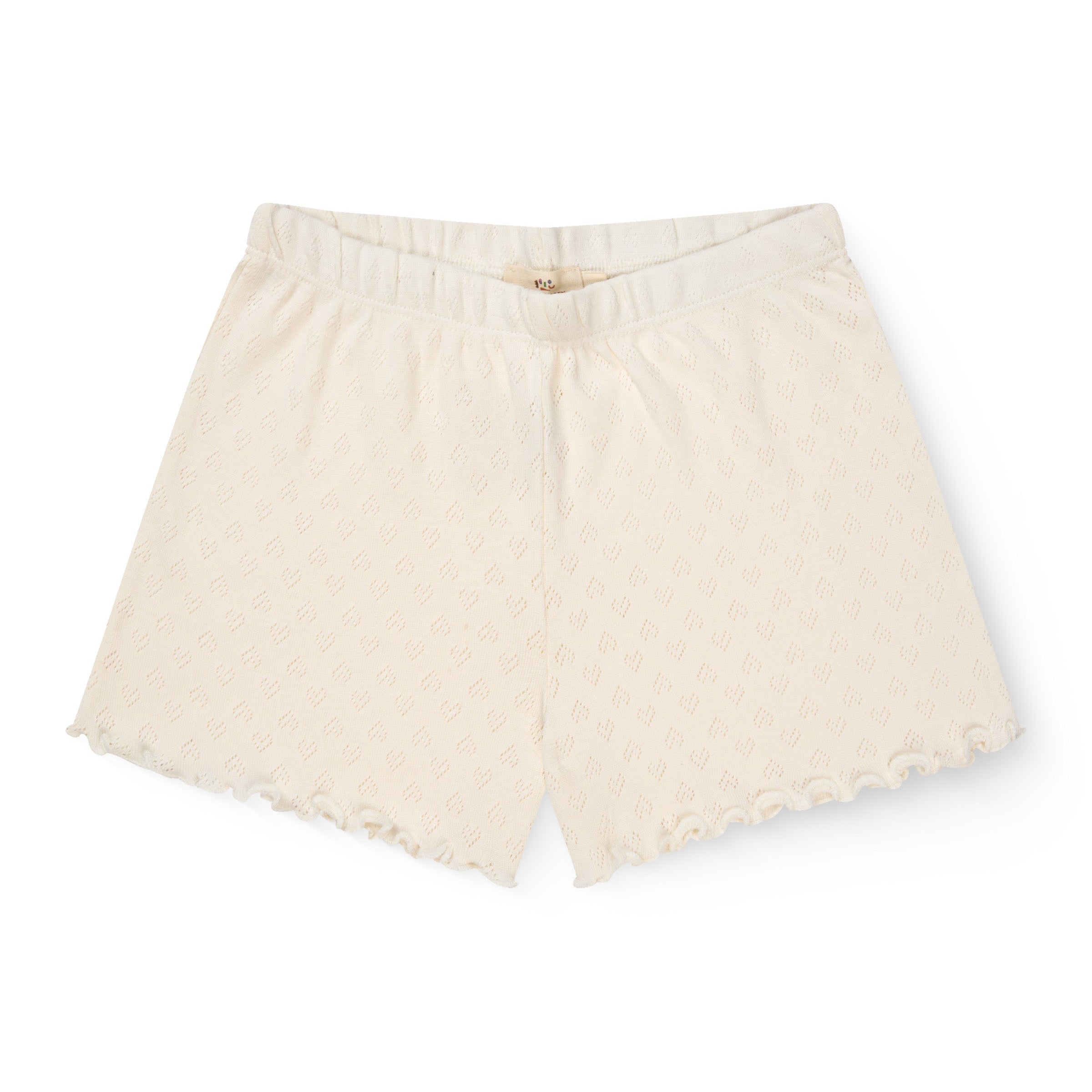 COPENHAGEN COLORS / POINTELLE HEART SHORTS - CREME - Mini Monde Copenhagen