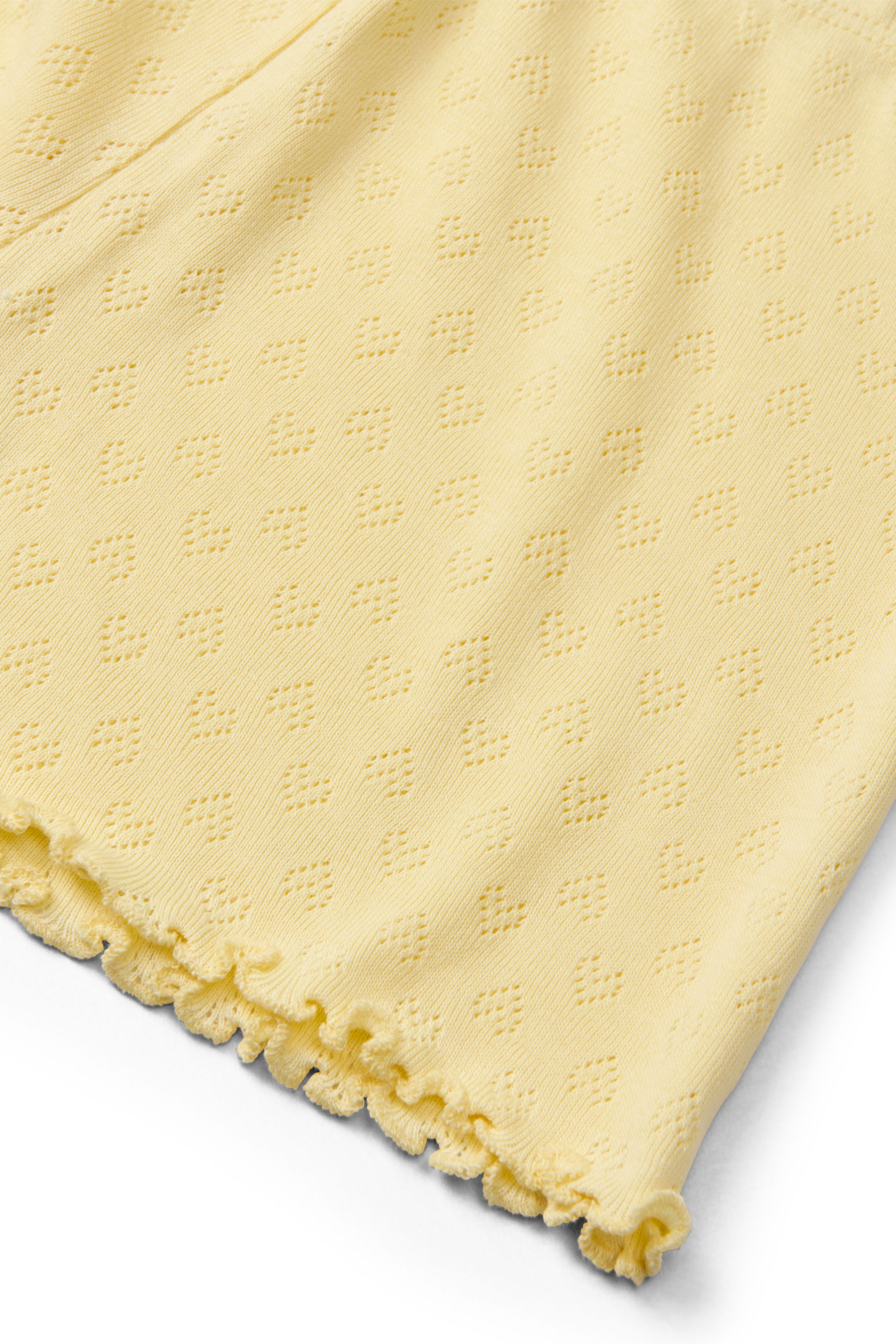 COPENHAGEN COLORS / POINTELLE HEART SHORTS - PALE YELLOW - Mini Monde Copenhagen