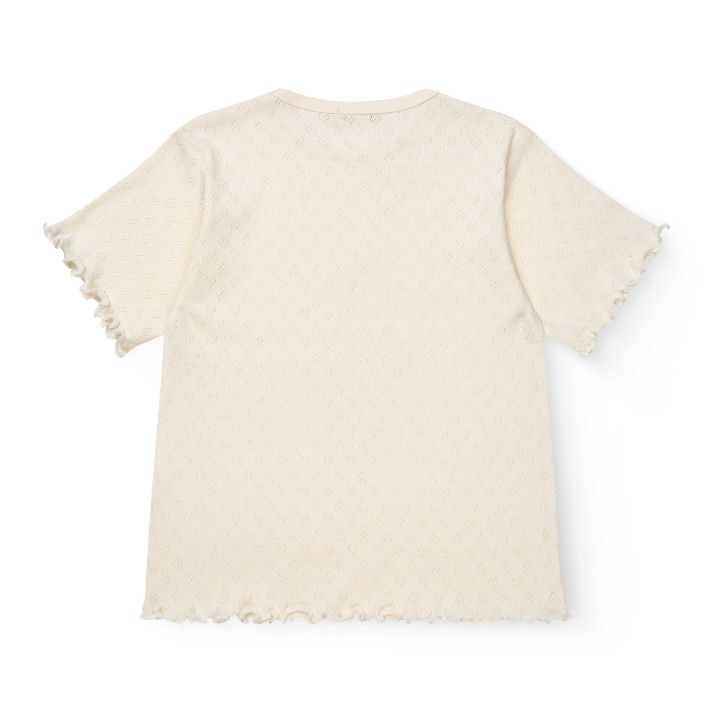 COPENHAGEN COLORS / POINTELLE HEART T-SHIRT - CREME - Mini Monde Copenhagen