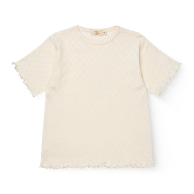 COPENHAGEN COLORS / POINTELLE HEART T-SHIRT - CREME - Mini Monde Copenhagen