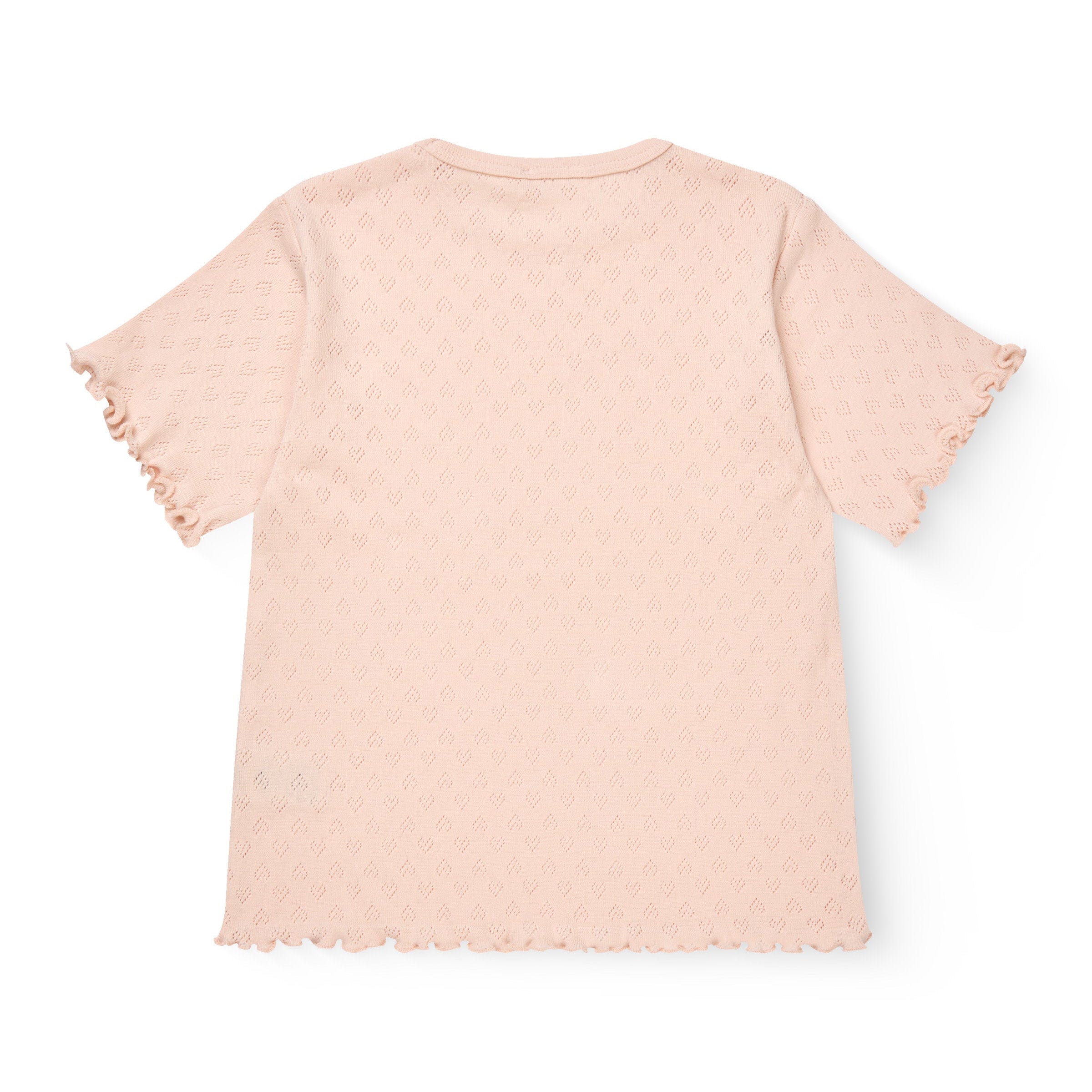 COPENHAGEN COLORS / POINTELLE HEART T-SHIRT - DUSTY ROSE - Mini Monde Copenhagen