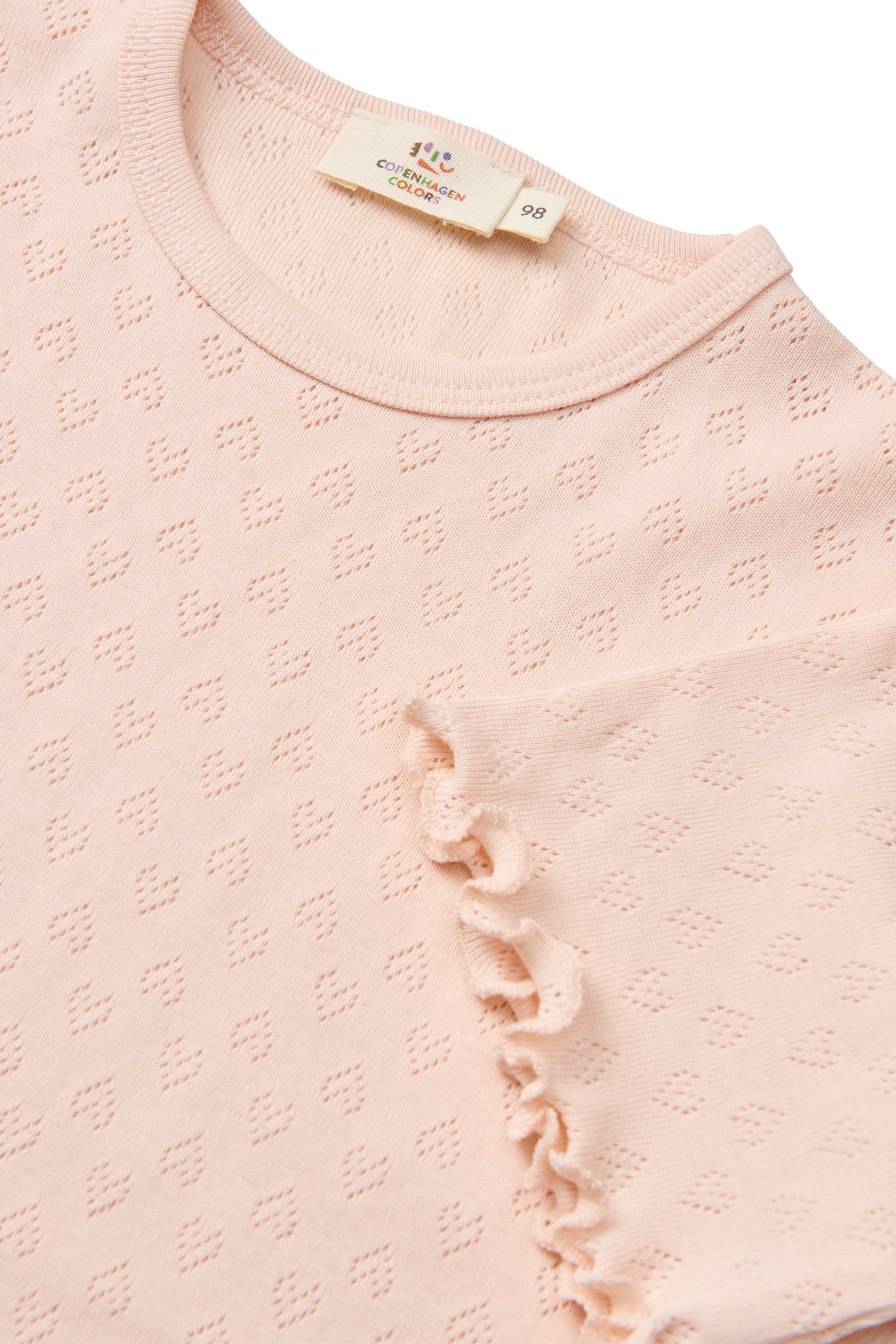 COPENHAGEN COLORS / POINTELLE HEART T-SHIRT - DUSTY ROSE - Mini Monde Copenhagen