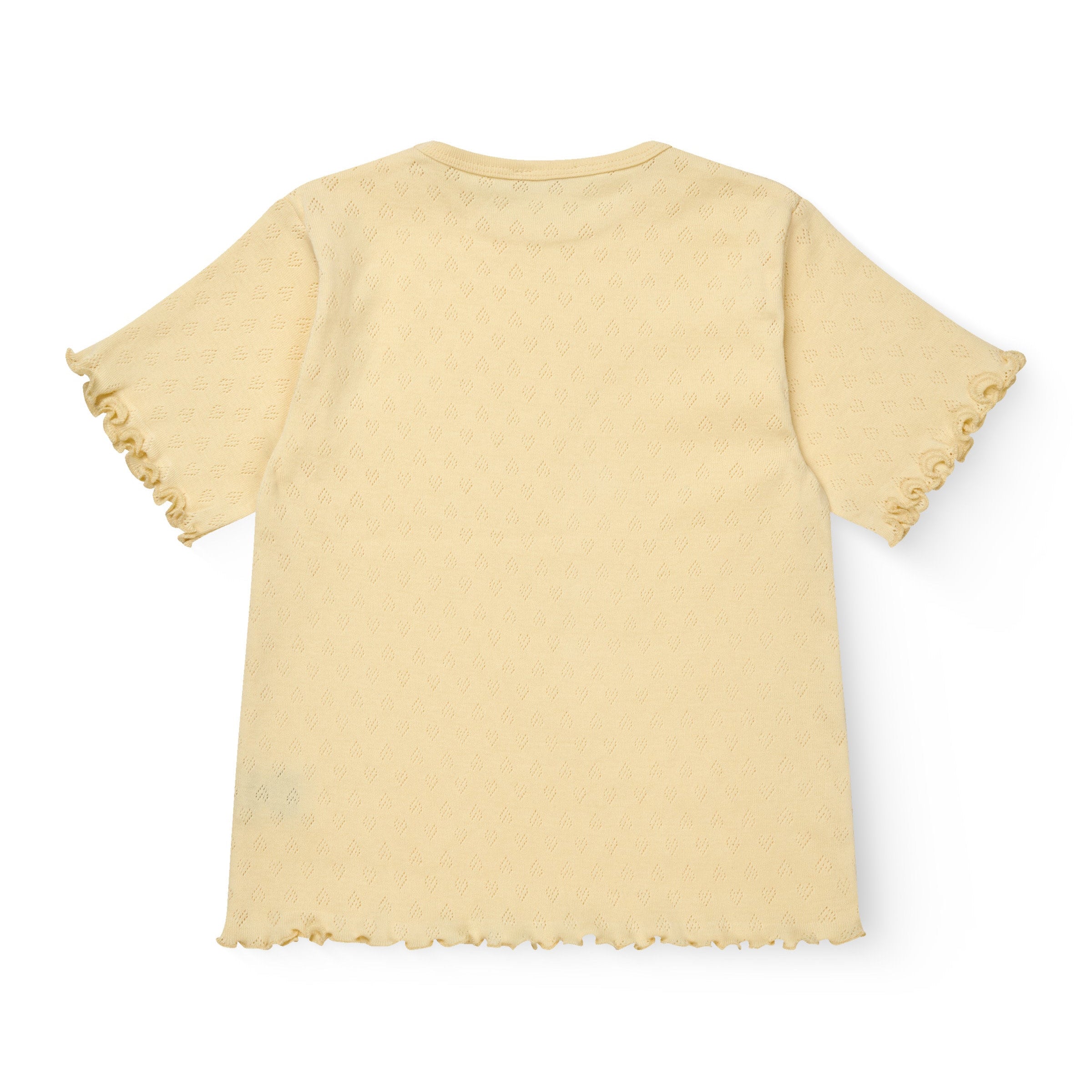 COPENHAGEN COLORS / POINTELLE HEART T-SHIRT - PALE YELLOW - Mini Monde Copenhagen