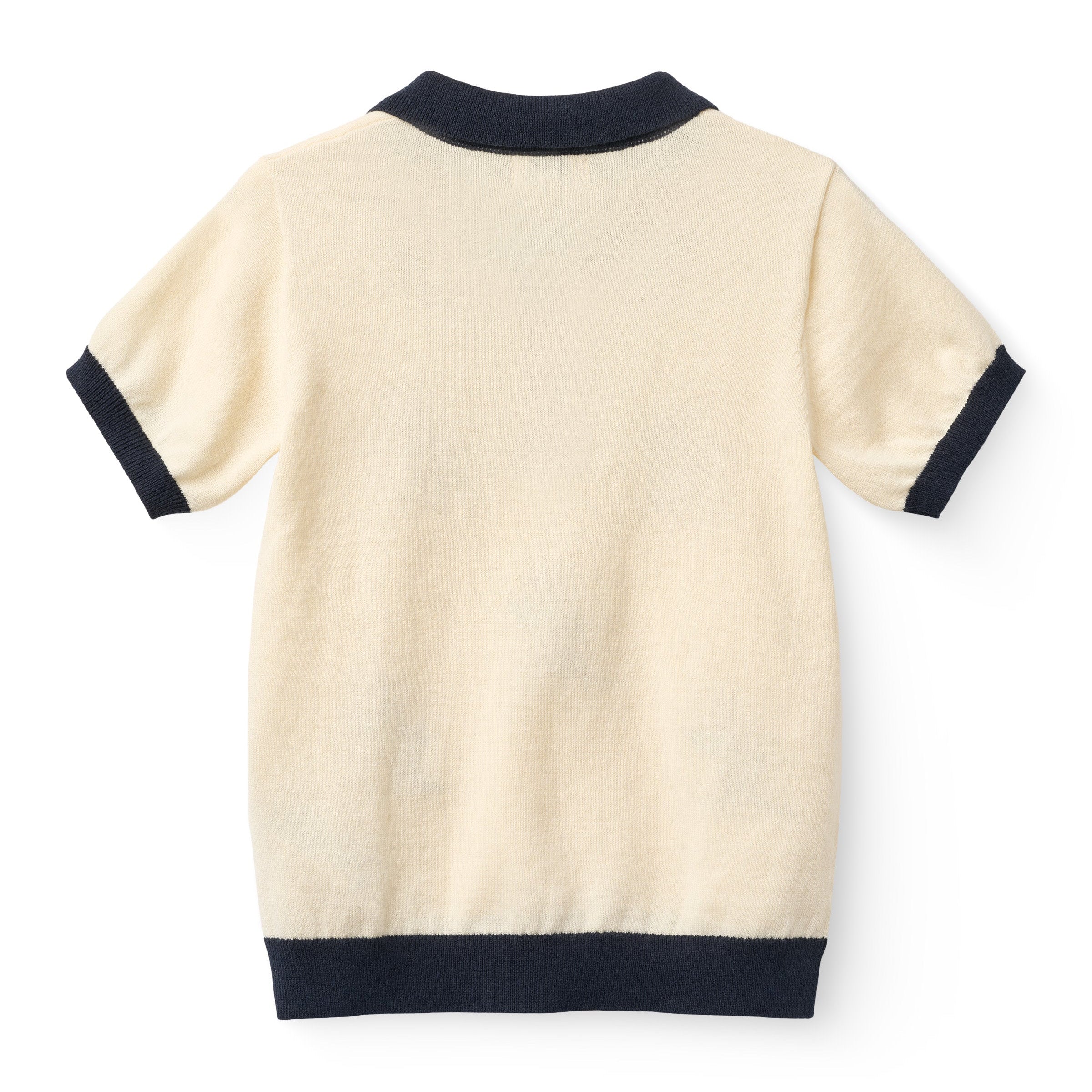 COPENHAGEN COLORS / STRIKKET POLO M. BRODERI - CREAM COMB - Mini Monde Copenhagen