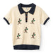 COPENHAGEN COLORS / STRIKKET POLO M. BRODERI - CREAM COMB - Mini Monde Copenhagen