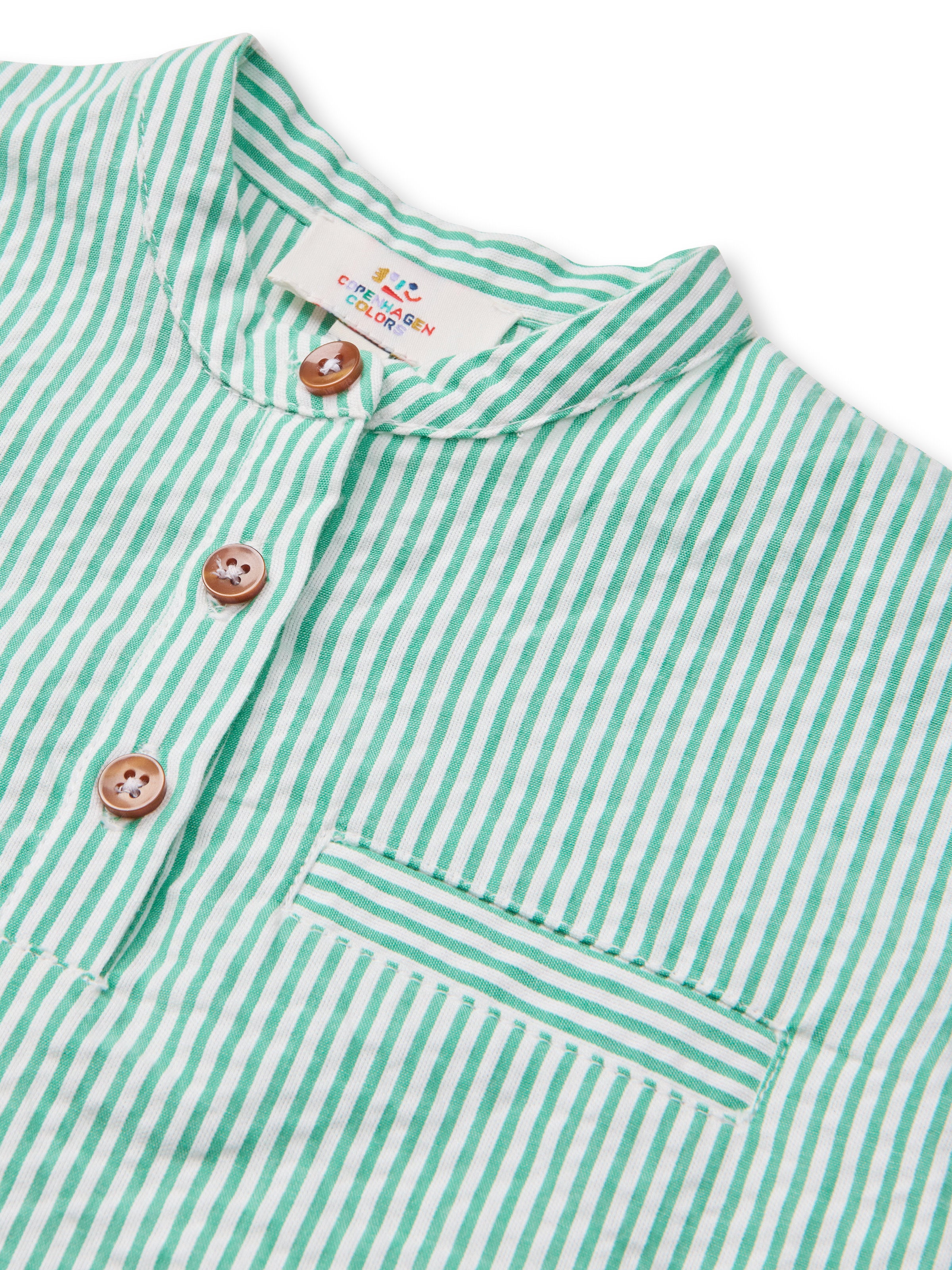 COPENHAGEN COLORS / SEERSUCKER BABYSÆT - SHARP GREEN W CREAM STRIPE