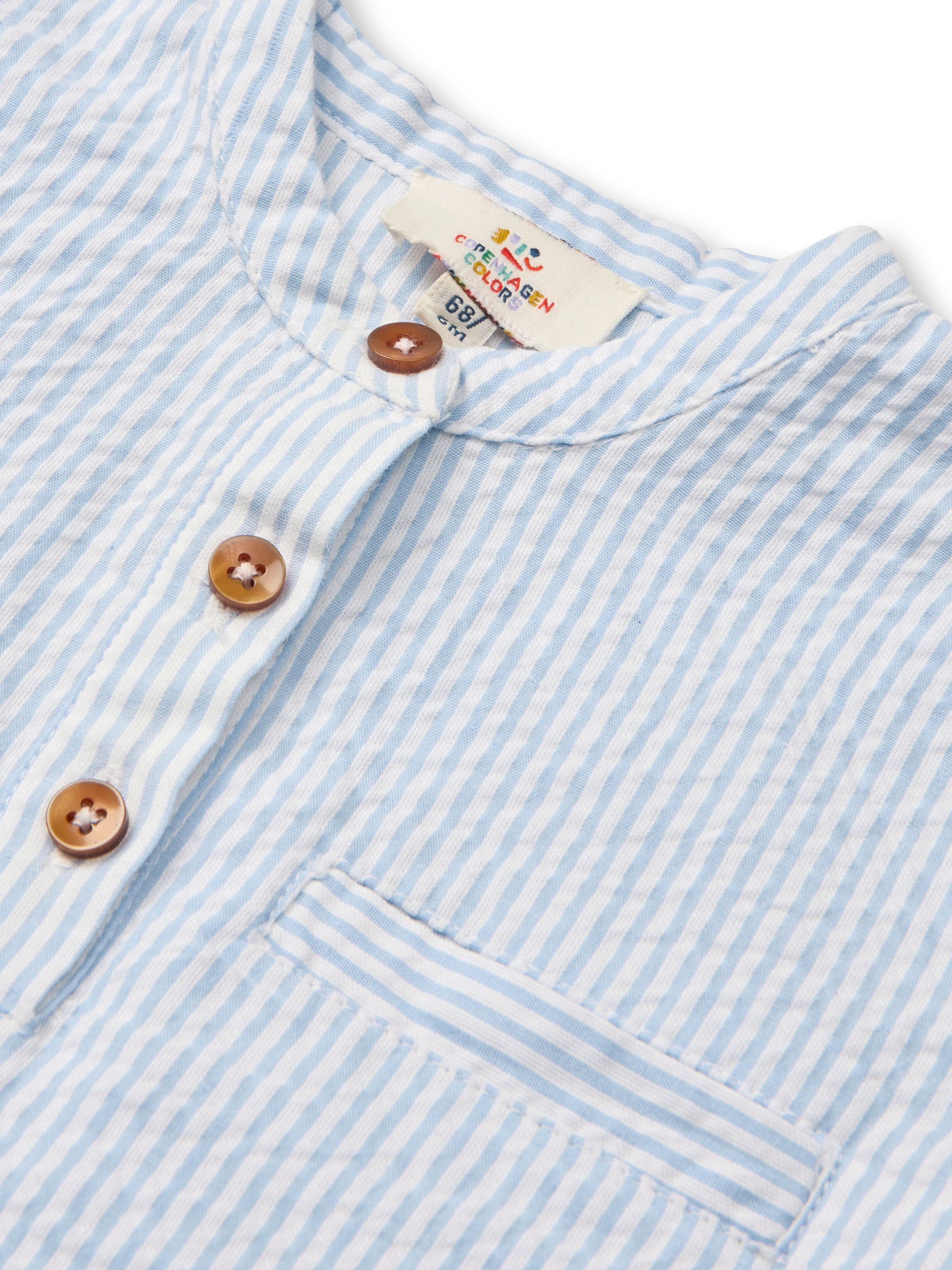 COPENHAGEN COLORS / SEERSUCKER BABYSÆT - SKY BLUE W CREAM STRIPE