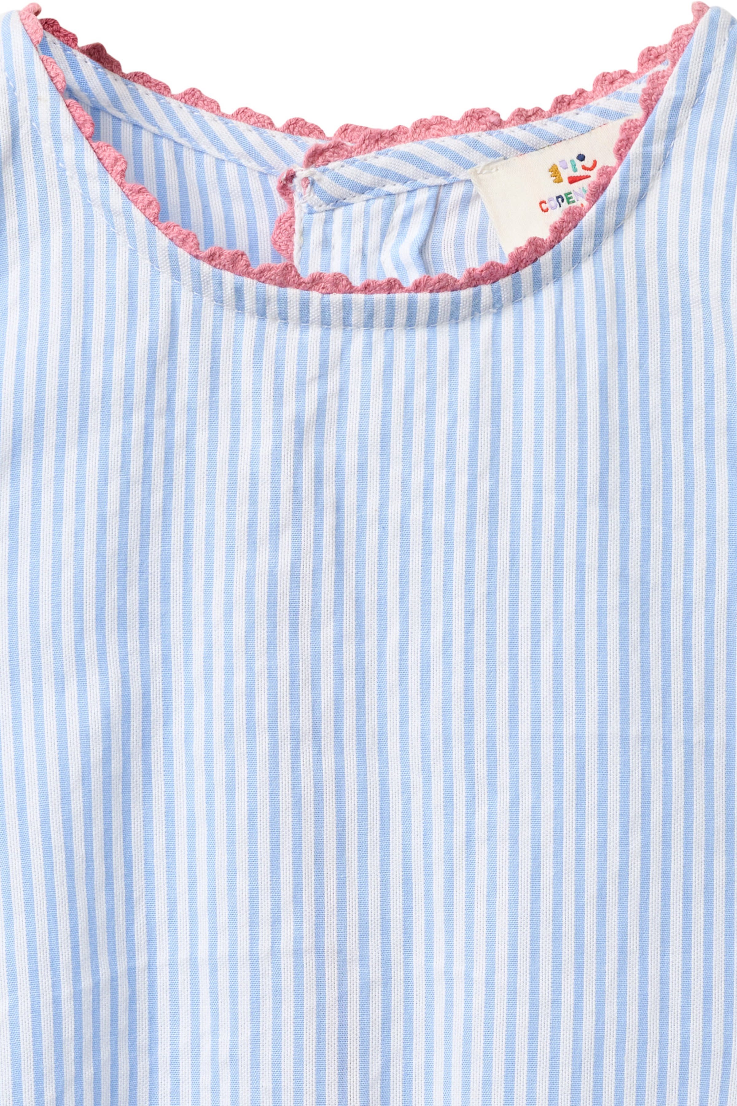 COPENHAGEN COLORS / SEERSUCKER SHORTSSÆT - SKY BLUE W CREAM STRIPE