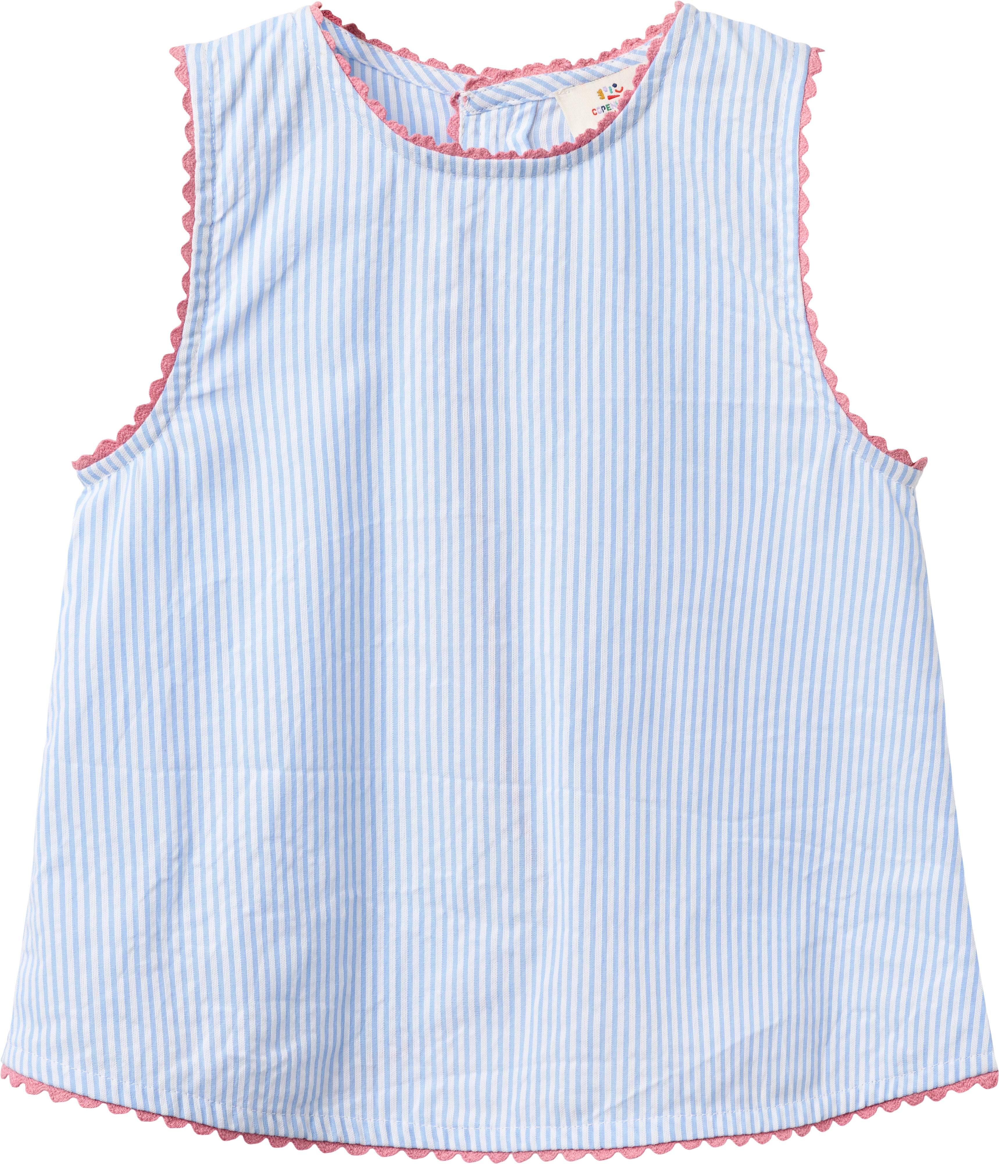 COPENHAGEN COLORS / SEERSUCKER SHORTSSÆT - SKY BLUE W CREAM STRIPE