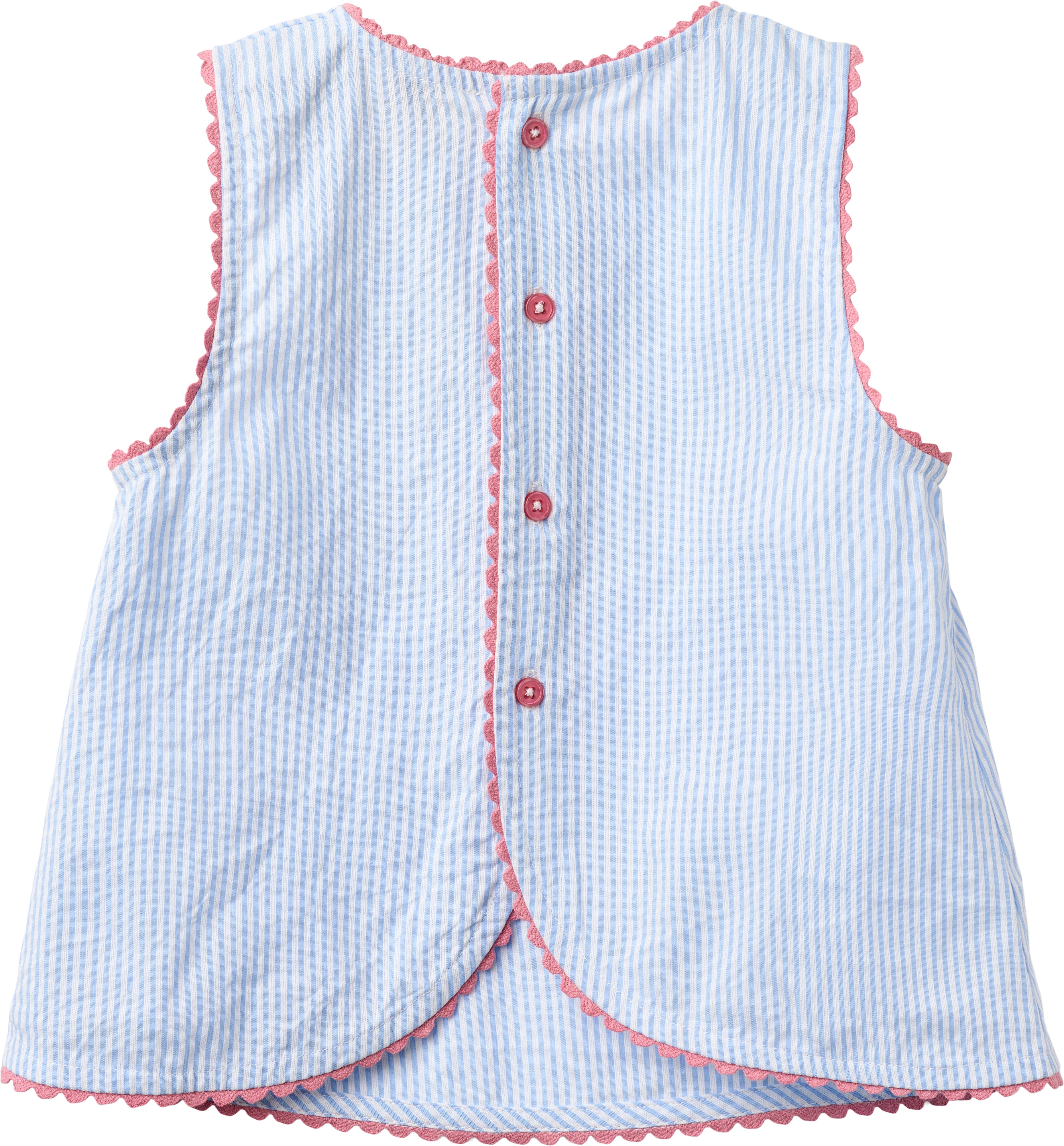 COPENHAGEN COLORS / SEERSUCKER SHORTSSÆT - SKY BLUE W CREAM STRIPE