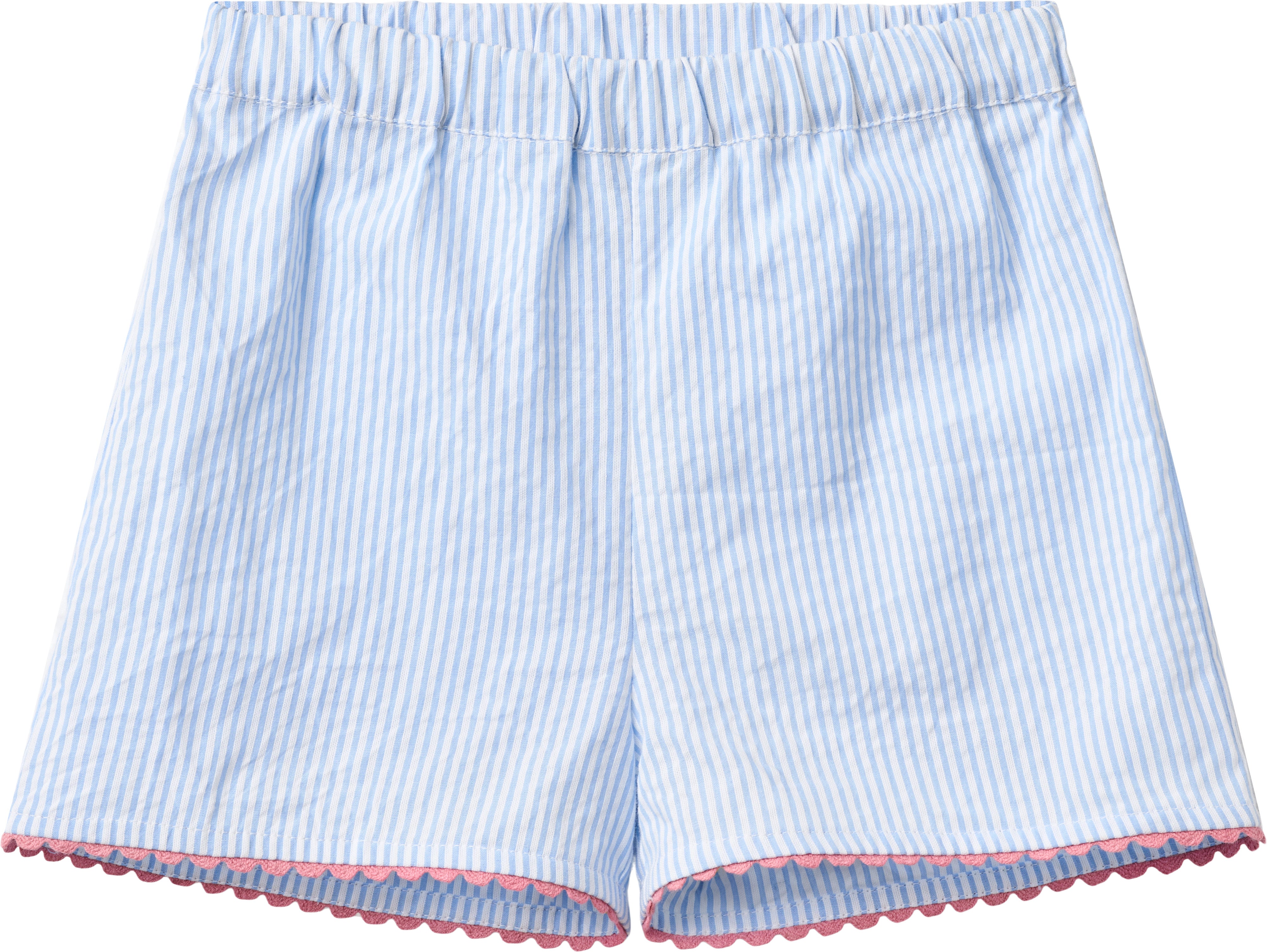 COPENHAGEN COLORS / SEERSUCKER SHORTSSÆT - SKY BLUE W CREAM STRIPE