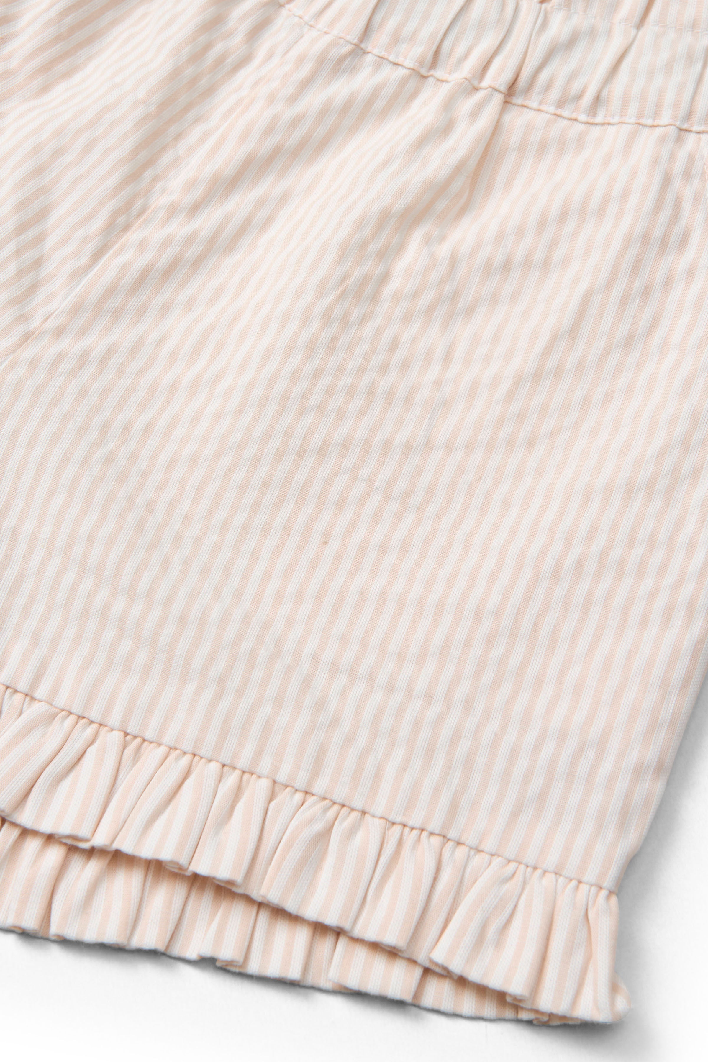 COPENHAGEN COLORS / SEERSUCKER SHORTS - DUSTY ROSE W CREAM STRIPE - Mini Monde Copenhagen