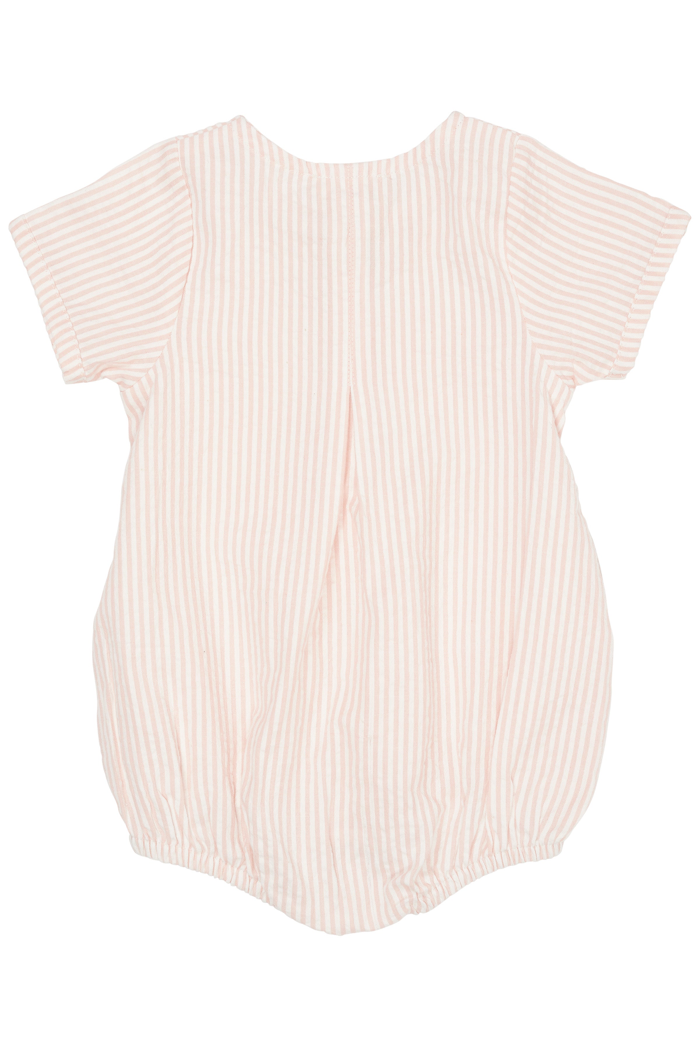 COPENHAGEN COLORS / SEERSUCKER ROMPER MED ÆRME - DUSTY ROSE STRIPE