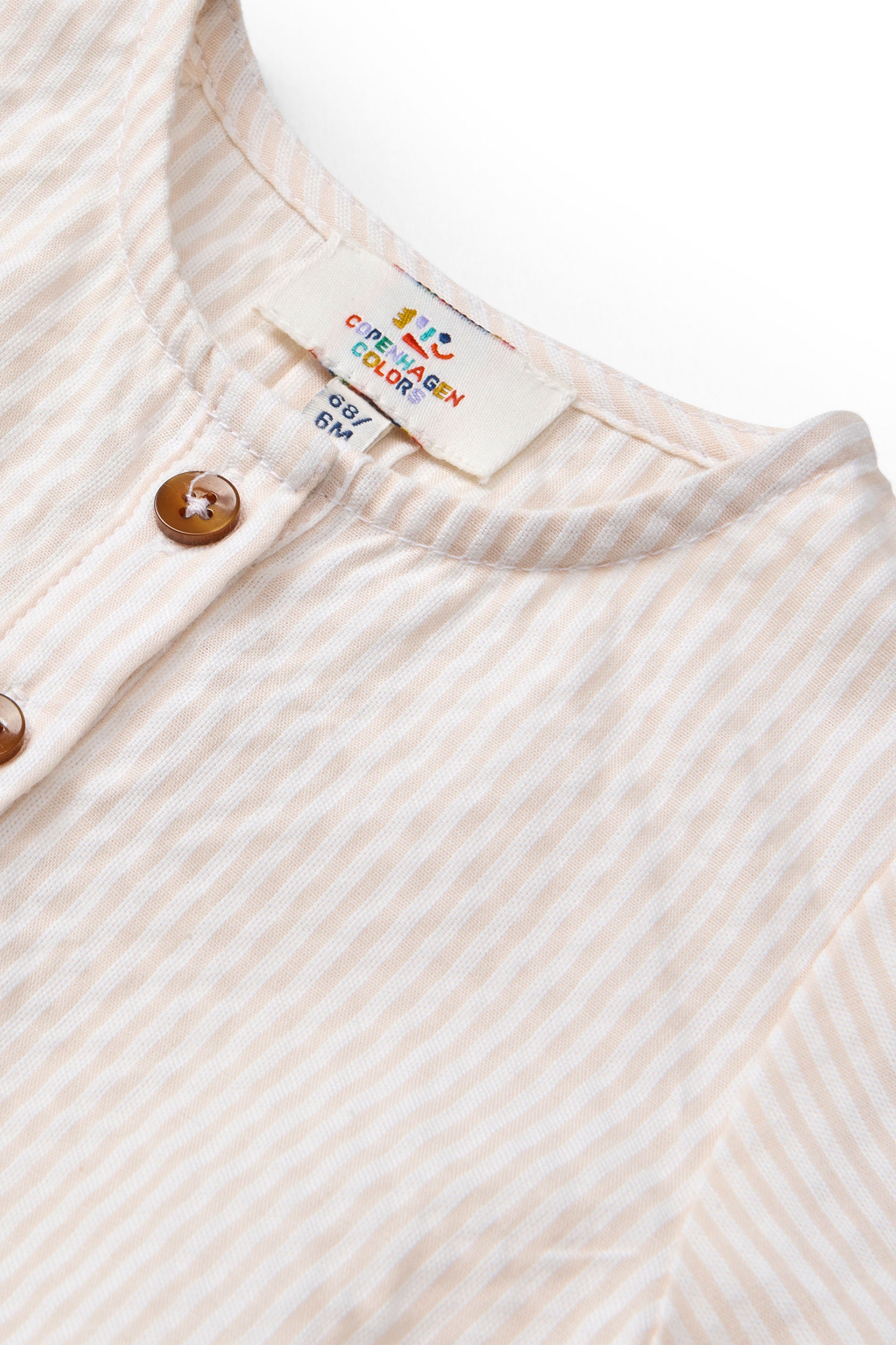 COPENHAGEN COLORS / SEERSUCKER ROMPER MED ÆRME - DUSTY ROSE STRIPE